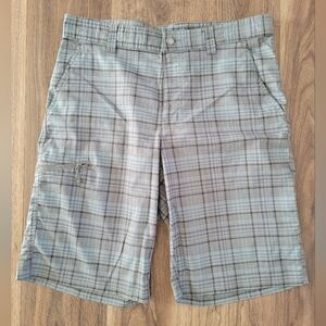 Columbia Men's Blue and Gray Plaid Cargo Pants